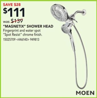 Lowe's Moen "magnetix" shower head offer