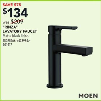 Lowe's Moen "rinza" lavatory faucet offer