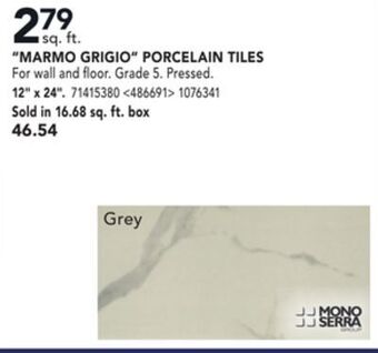 Lowe's Mono serra "marmo grigio" porcelain tiles 12" x 24" offer