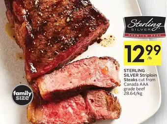 Foodland Sterling silver striploin steaks offer