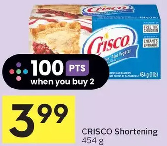 Foodland Crisco shortening offer