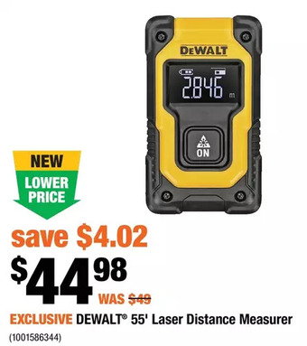 Home Depot Dewalt 55' laser distance measurer offer