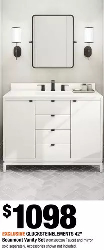 Home Depot Glucksteinelements 42" beaumont vanity set offer
