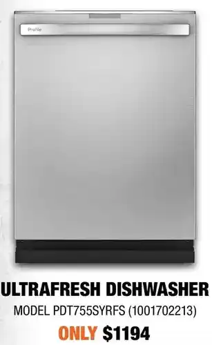 Home Depot Ge profile ultrafresh dishwasher offer
