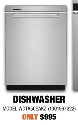 Home Depot Whirlpool dishwasher offer