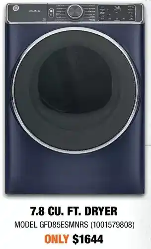 Home Depot Ge 7.8 cu. ft. dryer offer