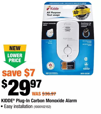 Home Depot Kidde plug-in carbon monoxide alarm offer