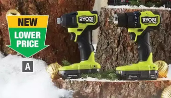 Home Depot Ryobi 18v one+ hp brushless compact 1/2" drill and impact driver kit offer