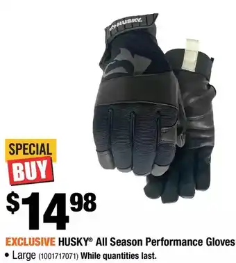 Home Depot Husky all season performance gloves offer