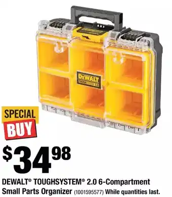 Home Depot Dewalt toughsystem 2.0 6-compartment small parts organizer offer