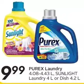 Sobeys Purex laundry, sunlight laundry or dish offer