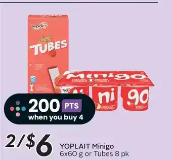 Sobeys Yoplait minigo or tubes offer