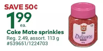 Giant Tiger Cake mate sprinkles offer