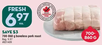 Giant Tiger 700-860 g boneless pork roast offer