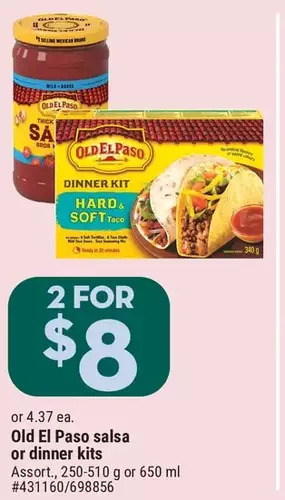 Giant Tiger Old el paso salsa offer