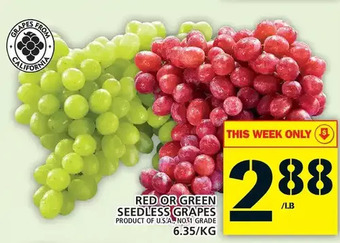 Food Basics Red or green seedless grapes offer