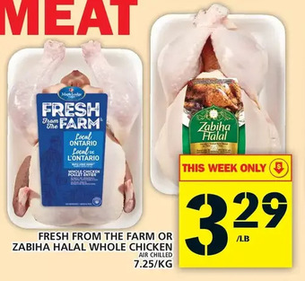 Food Basics Fresh from the farm or zabiha halal whole chicken offer