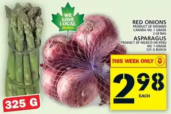 Food Basics Red onions | asparagus offer