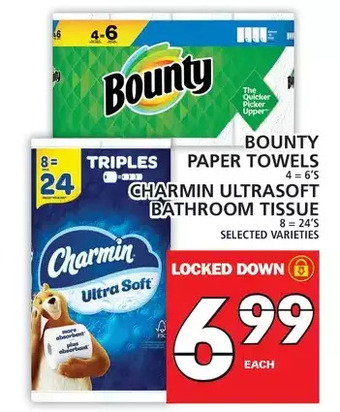 Food Basics Bounty paper towels | charmin ultrasoft bathroom tissue offer