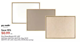 Staples Gry mattr dry-erase board offer