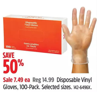 Canadian Tire Disposable vinyl gloves offer
