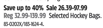 Canadian Tire Hockey bags offer