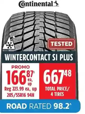 Canadian Tire Continental s wintercontact si plus offer