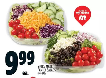 Metro Store made family salads offer