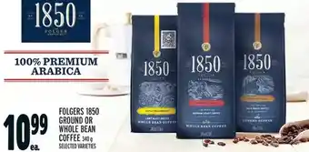 Metro Folgers 1850 ground or whole bean coffee offer