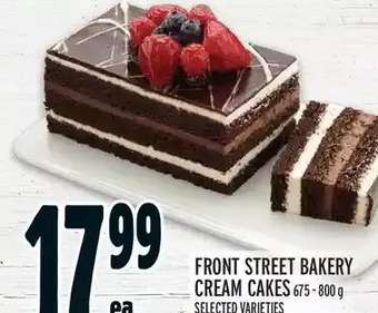 Metro Front street bakery cream cakes offer