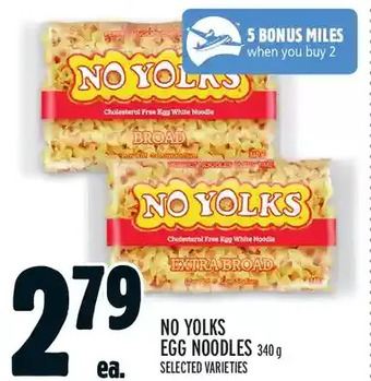 Metro No yolks egg noodles offer
