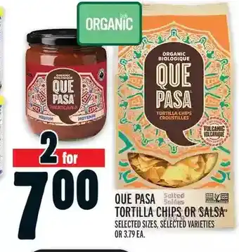 Metro Que pasa tortilla chips or salsa offer