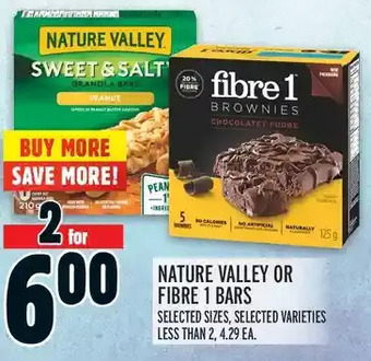 Metro Nature valley or fibre 1 bars offer