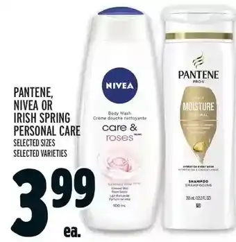 Metro Pantene, nivea or irish spring personal care offer