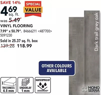 Lowe's Mono serra vinyl flooring offer