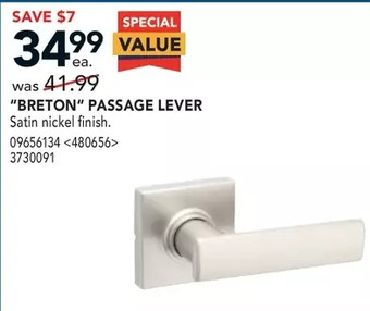 RONA Weiser "breton" passage lever offer