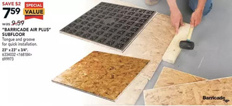 RONA "barricade air plus" subfloor offer