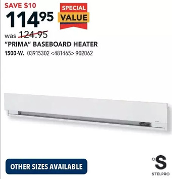 RONA "prima" baseboard heater offer