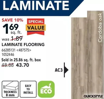 RONA Quickstyle laminate flooring offer