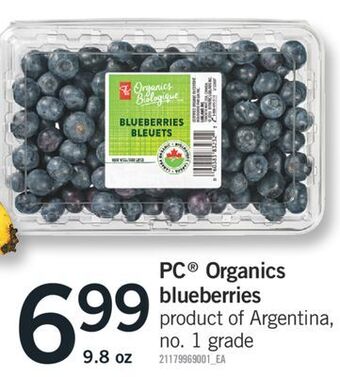 Fortinos Pc® organics blueberries, 9.8 oz offer