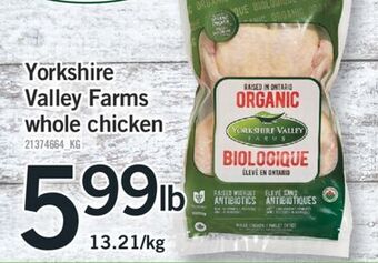 Fortinos Yorkshire valley farms whole chicken offer