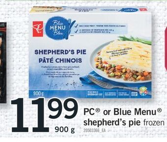Fortinos Pc® or blue menu® shepherd's pie, 900 g offer