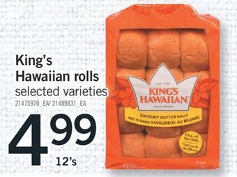 Fortinos King's hawaiian rolls, 12's offer