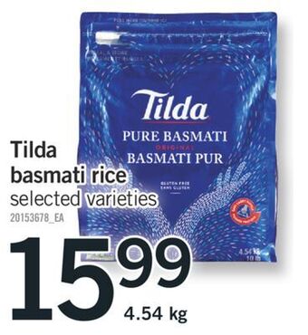 Fortinos Tilda basmati rice, 4.54 kg offer