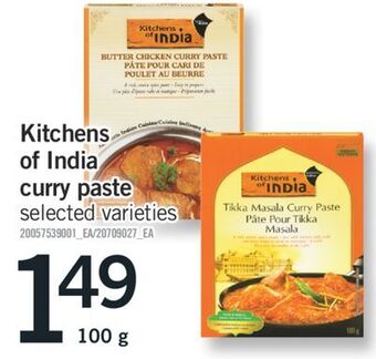 Fortinos Kitchens of india curry paste , 100 g offer