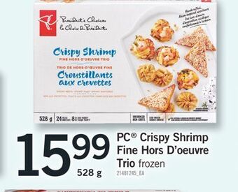 Fortinos Pc® crispy shrimp fine hors d'oeuvre trio, 528 g offer