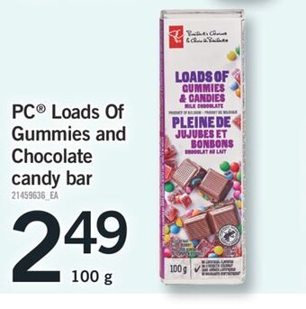 Fortinos Pc® loads of gummies and chocolate candy bar, 100 g offer