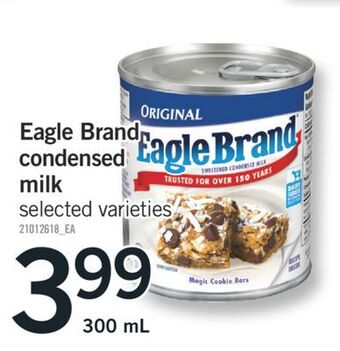 Fortinos Eagle brand condensed milk, 300 ml offer