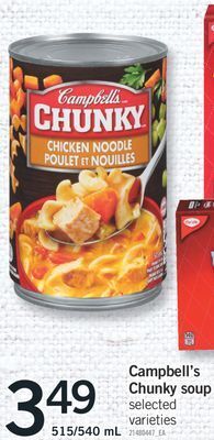 Fortinos Campbell's chunky soup, 515/540 ml offer