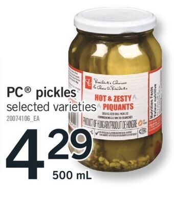 Fortinos Pc® pickles, 500 ml offer